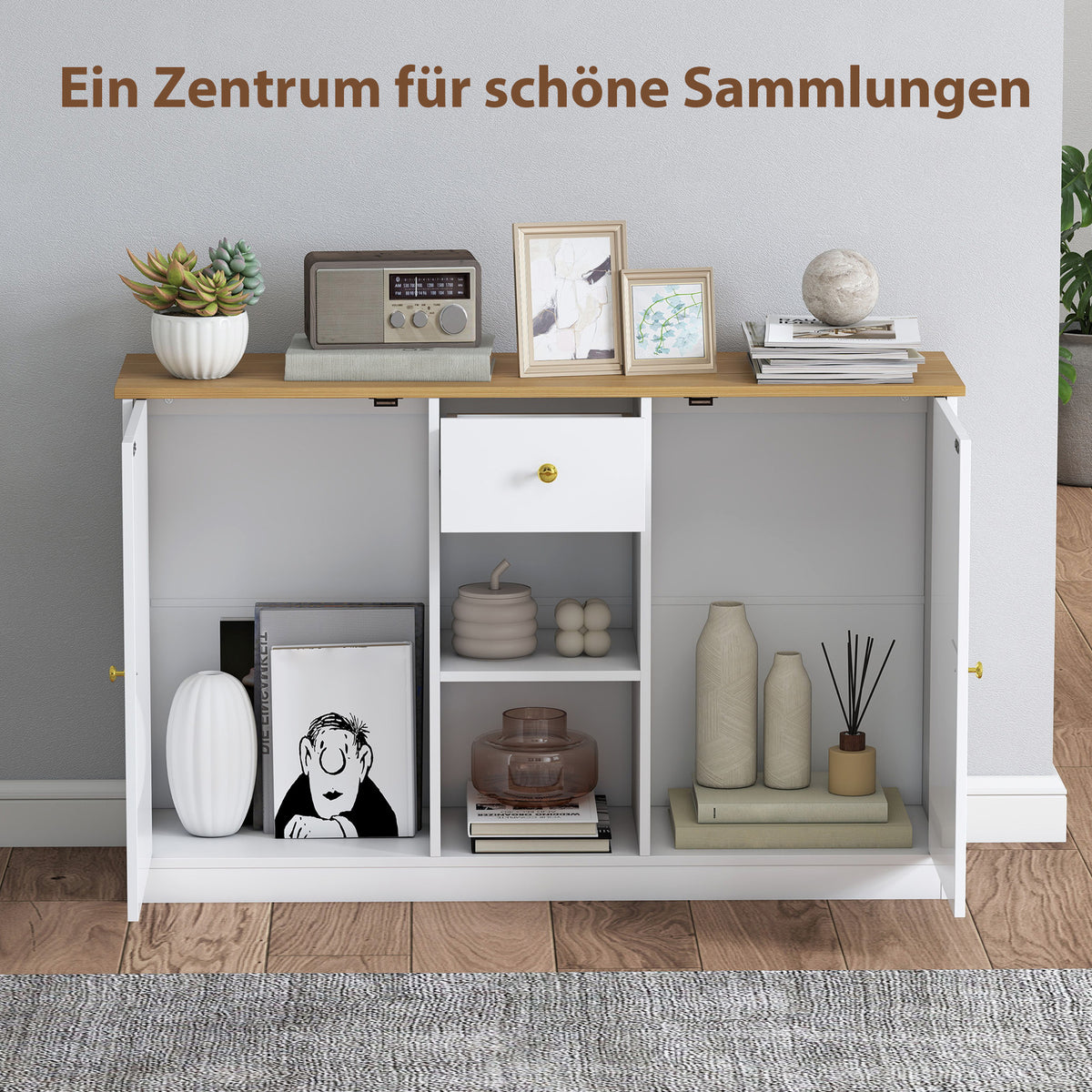 Sideboard mit Schublade, Schränken und offenen Fächern