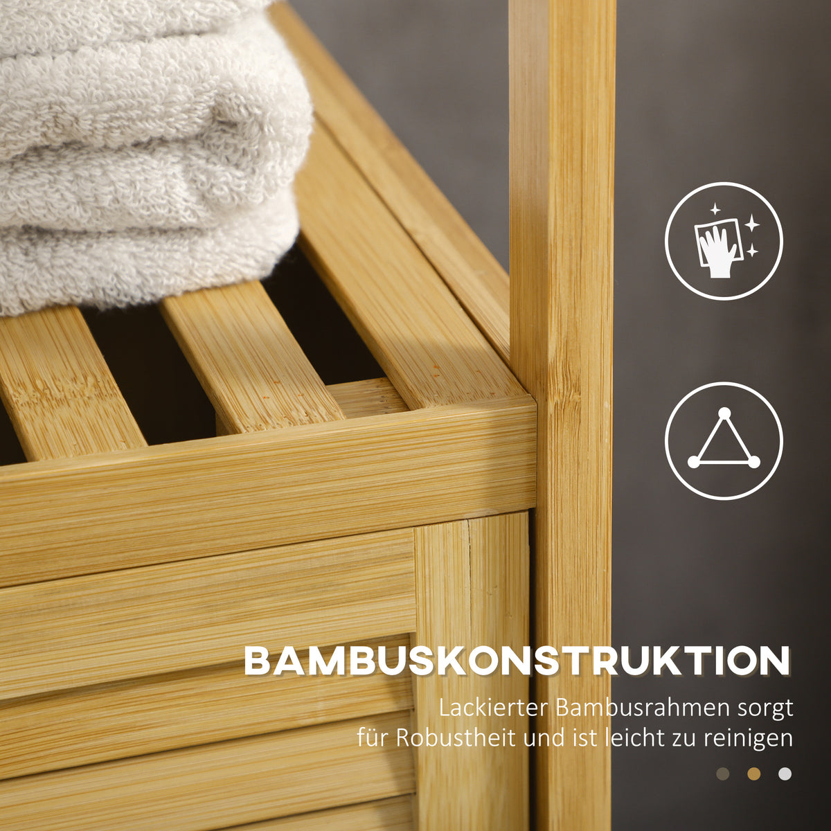 Badezimmerregal mit Schrankfach oder Wäschesammler