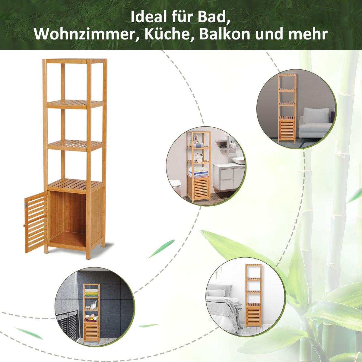 Badezimmerregal mit Schrankfach oder Wäschesammler