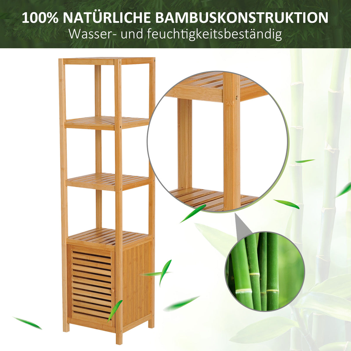 Badezimmerregal mit Schrankfach oder Wäschesammler