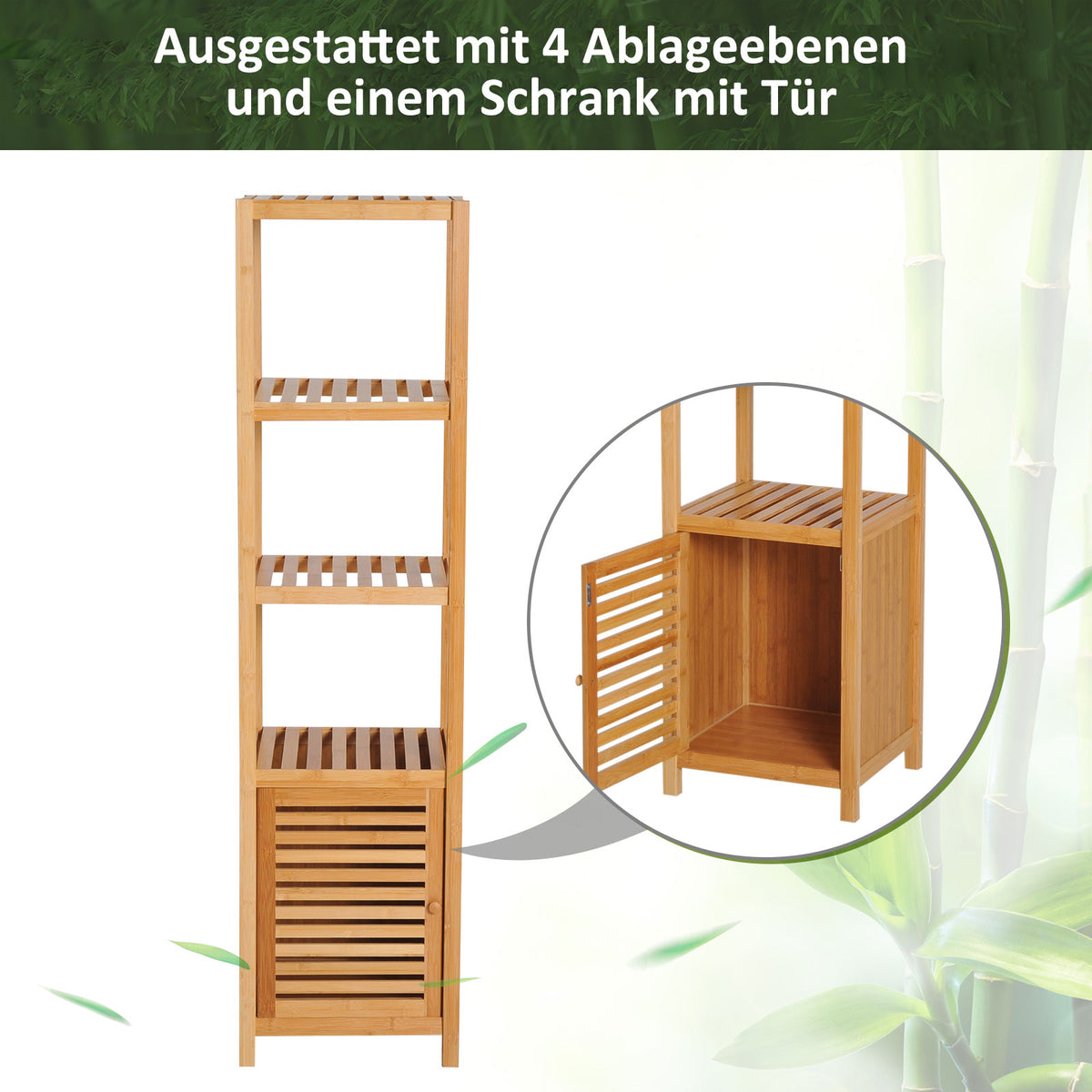 Badezimmerregal mit Schrankfach oder Wäschesammler