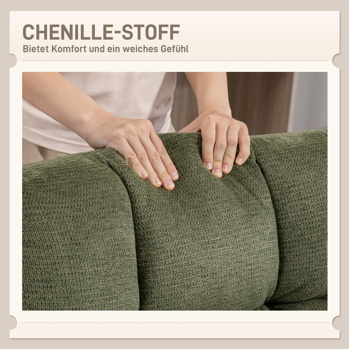 Armloser Drehsessel mit Chenillebezug und Stahlgestell