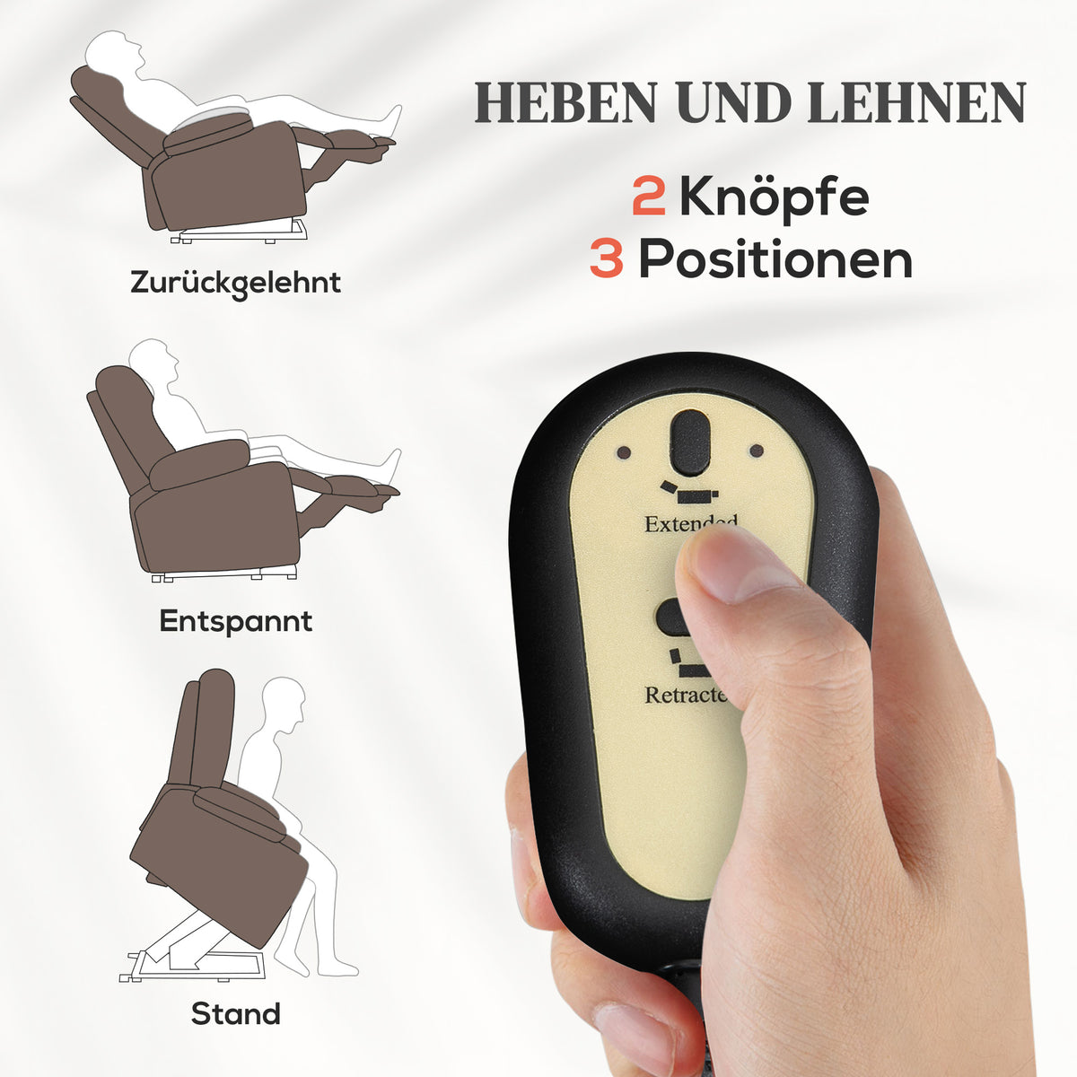 Elektrischer Aufstehsessel mit Massage und Wärme