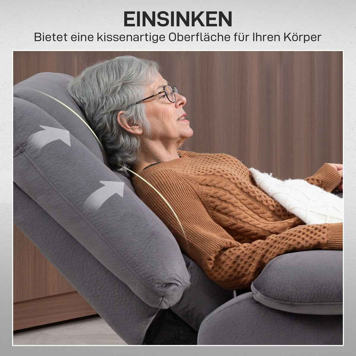 Elektrischer Aufstehsessel mit Massage und Wärme