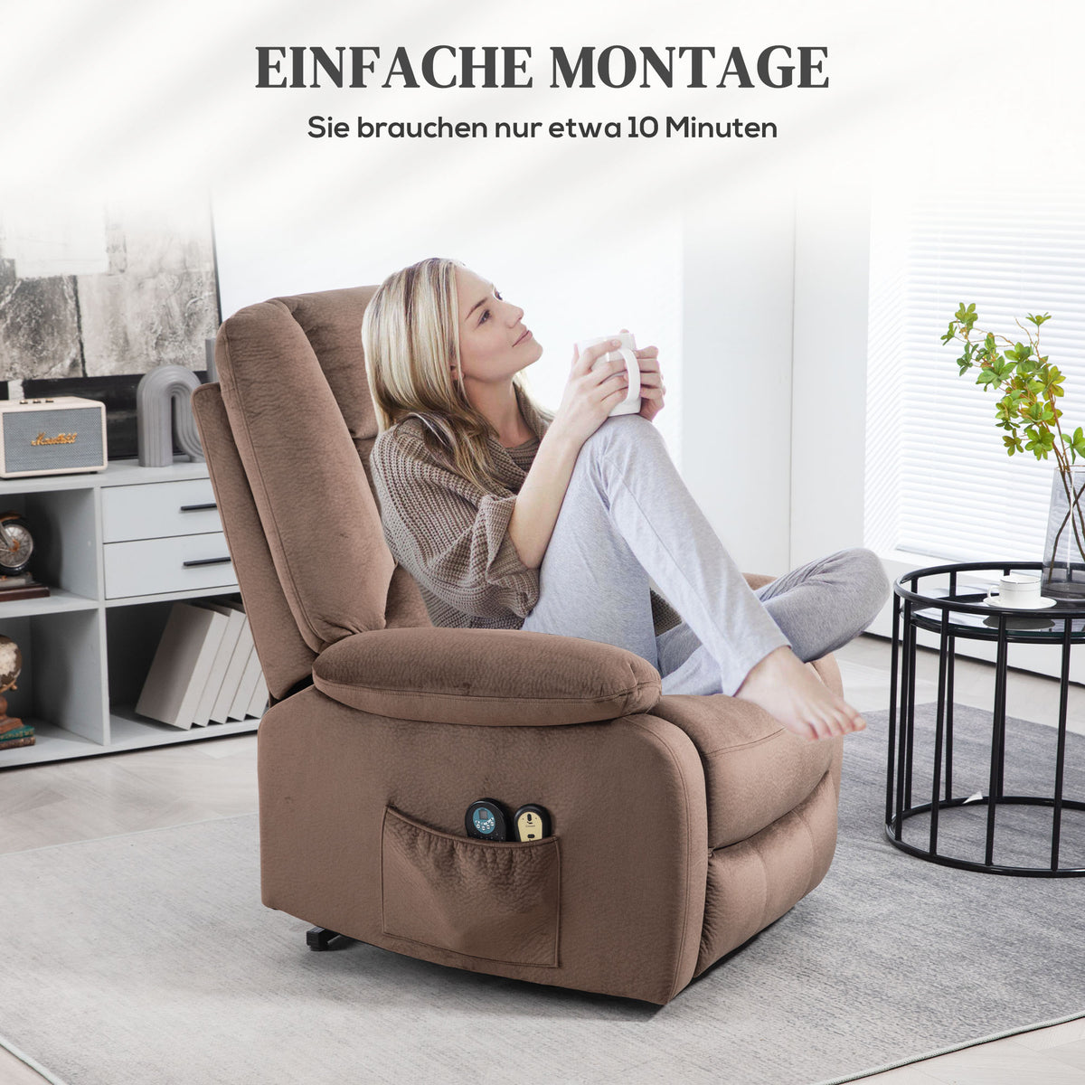Elektrischer Aufstehsessel mit Massage und Wärme
