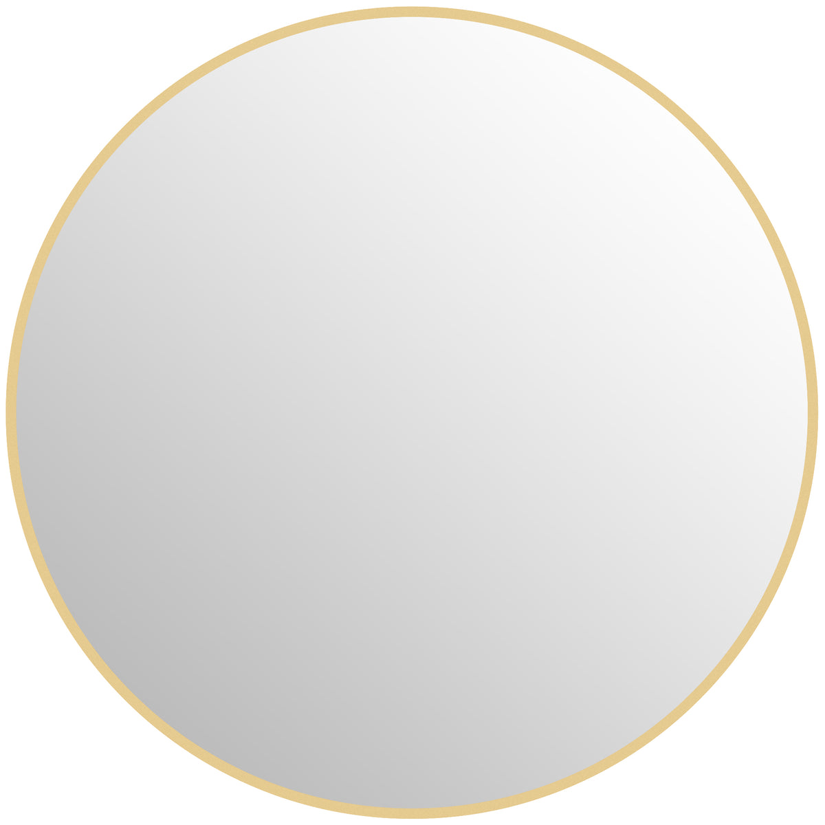 Runder Badezimmerspiegel mit goldenem Metallrahmen, Ø 70 cm