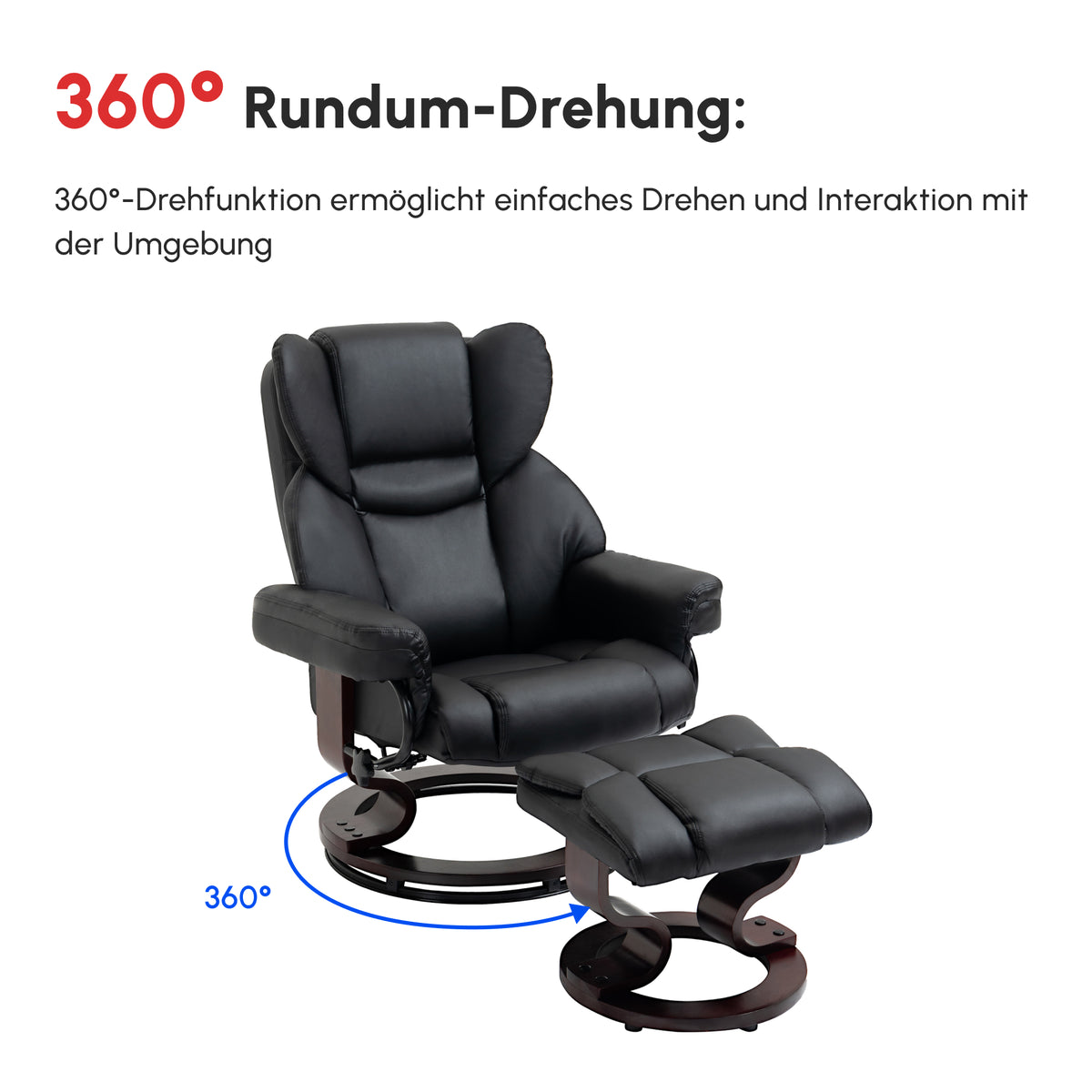 Relaxsessel mit Hocker und Liegefunktion