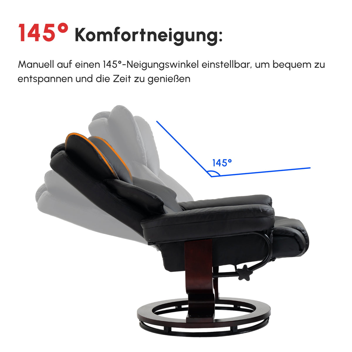 Relaxsessel mit Hocker und Liegefunktion