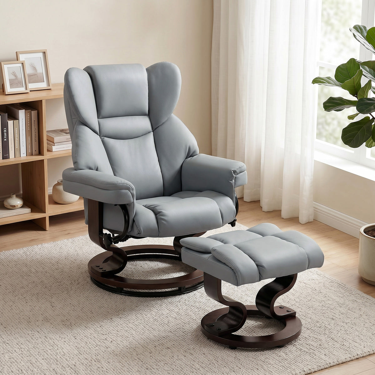 Relaxsessel mit Hocker und Liegefunktion