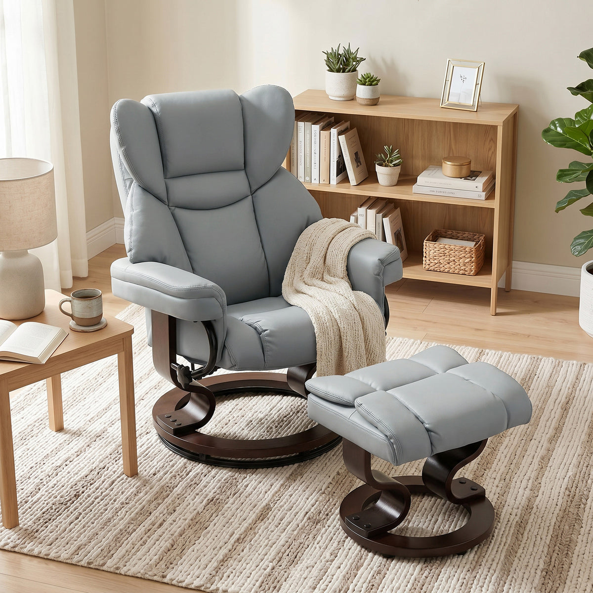 Relaxsessel mit Hocker und Liegefunktion