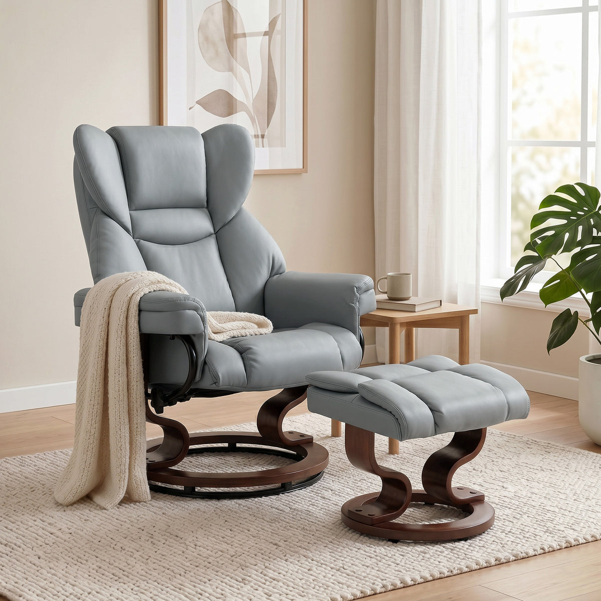 Relaxsessel mit Hocker und Liegefunktion