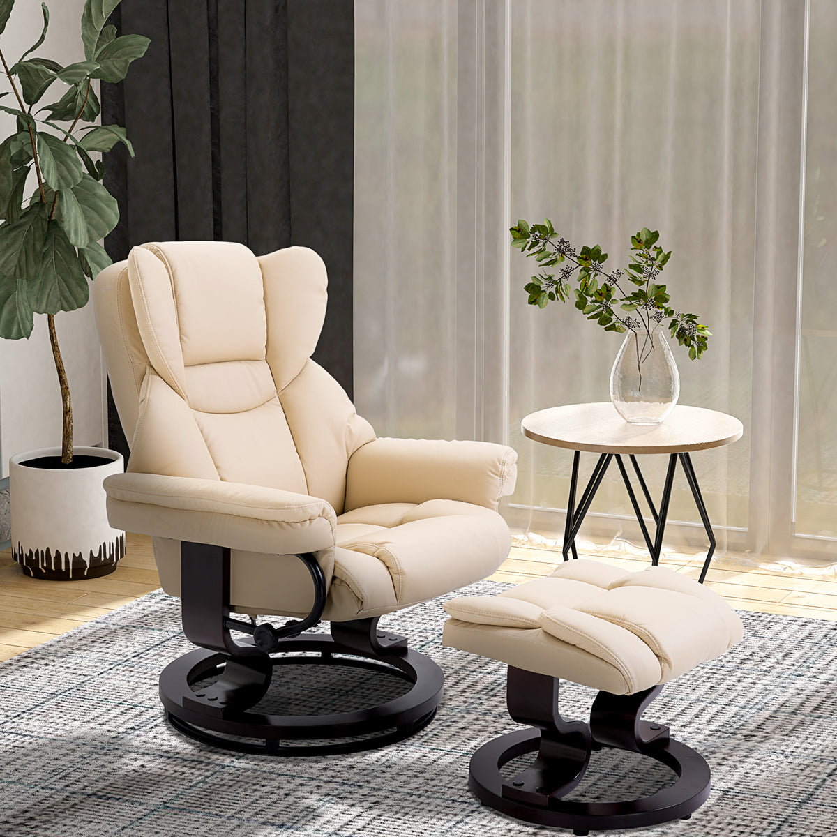 Relaxsessel mit Hocker und Liegefunktion