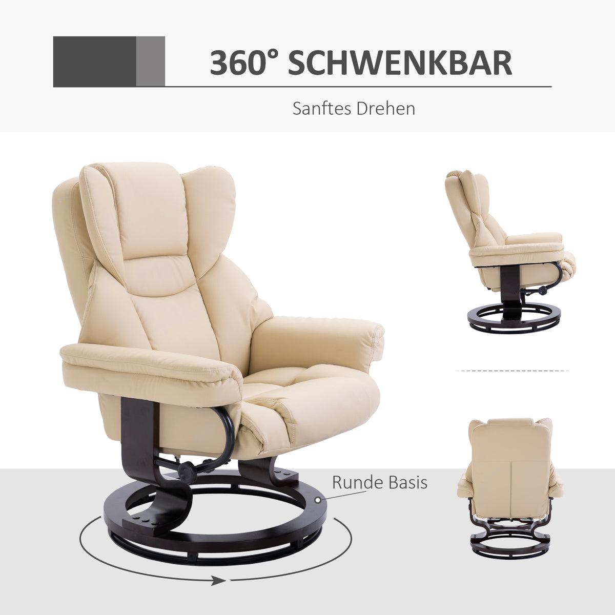 Relaxsessel mit Hocker und Liegefunktion