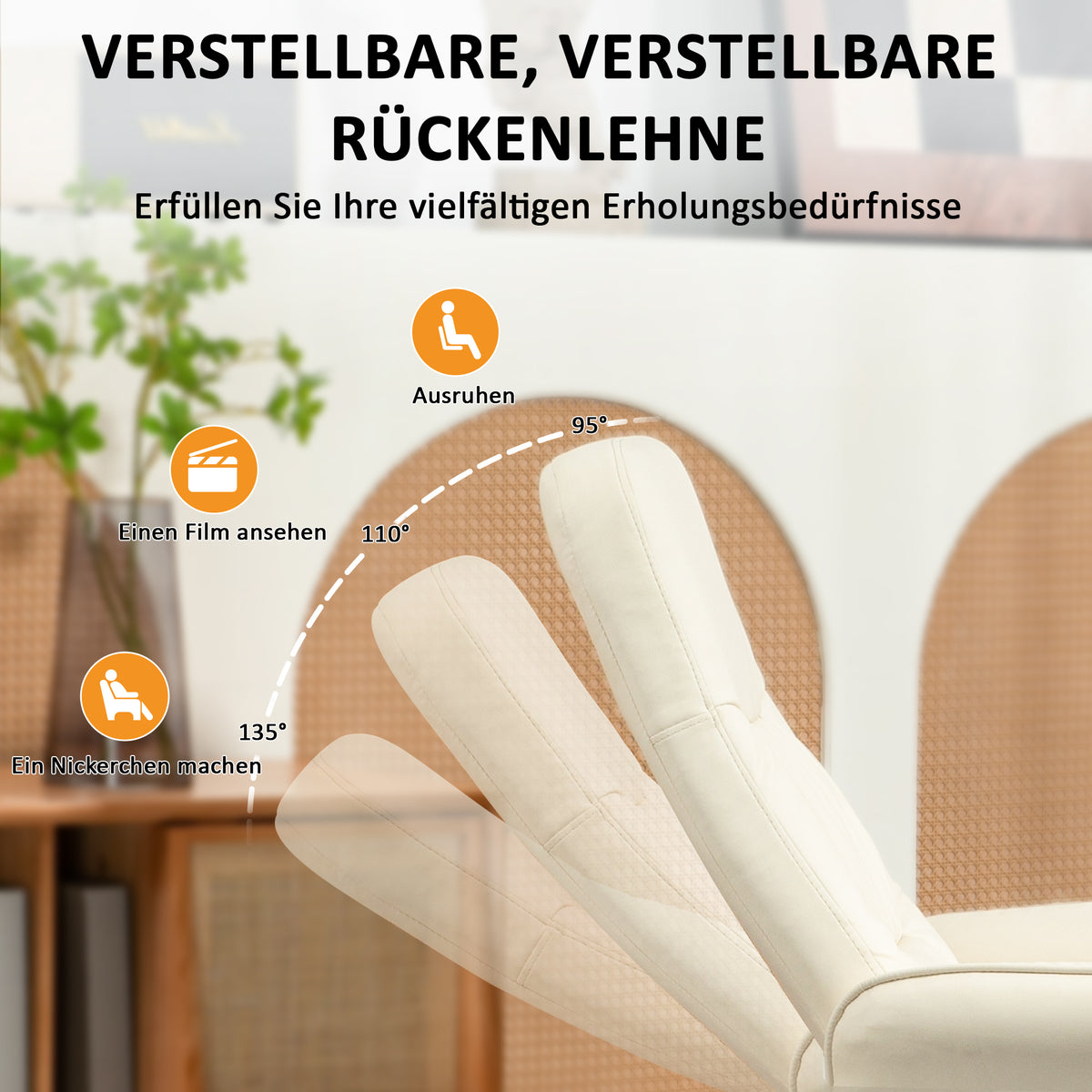 Drehbarer Massagesessel mit Fußhocker und Liegefunktion