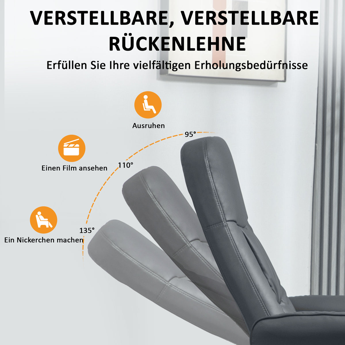 Drehbarer Massagesessel mit Fußhocker und Liegefunktion