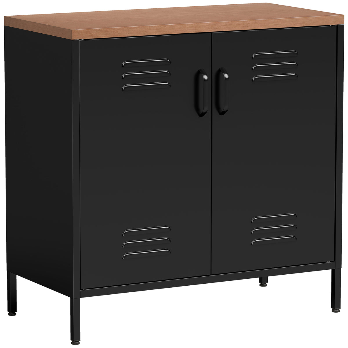 Sideboard aus Stahl mit 2 Türen und verstellbarem Einlegeboden