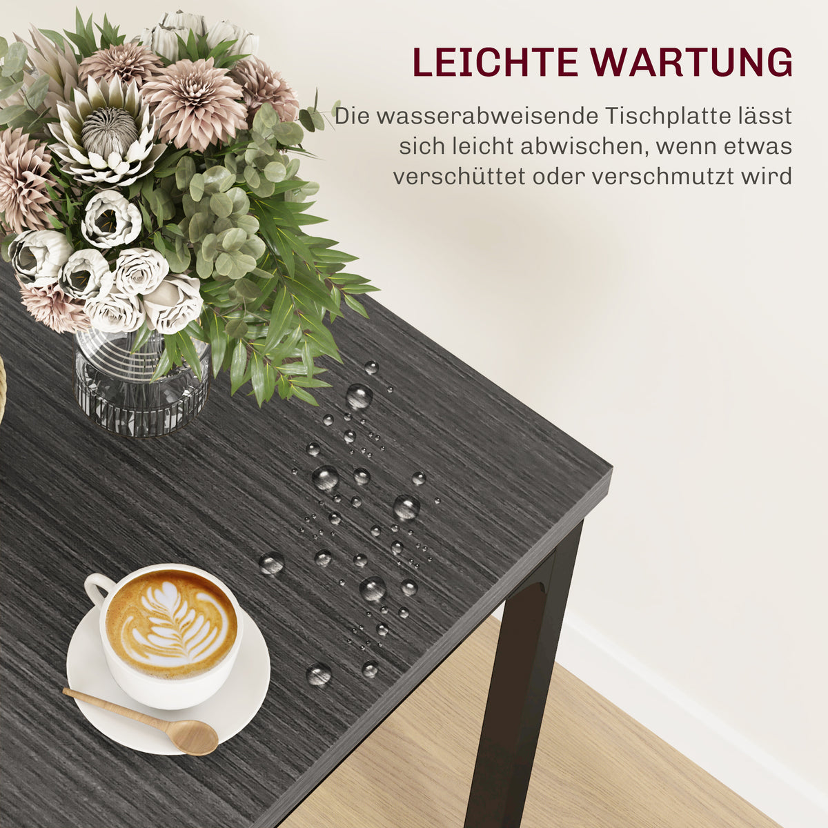 3-teilige Essgruppe mit Tisch und 2 Stühlen