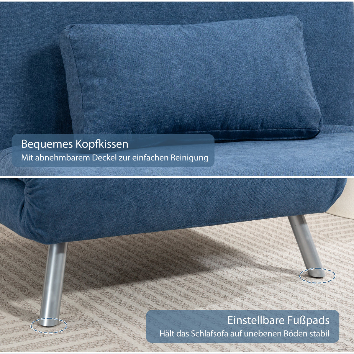 Schlafsessel mit Bettfunktion und verstellbarer Rückenlehne