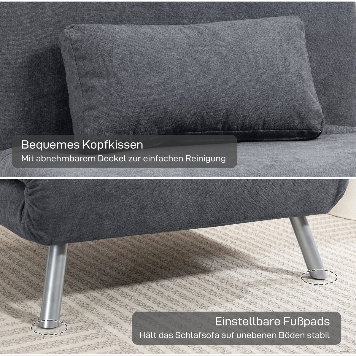 Schlafsessel mit Bettfunktion und verstellbarer Rückenlehne