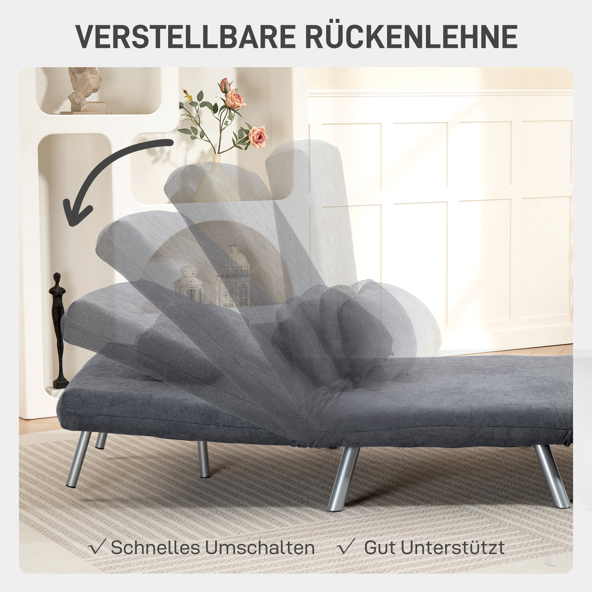 Schlafsessel mit Bettfunktion und verstellbarer Rückenlehne