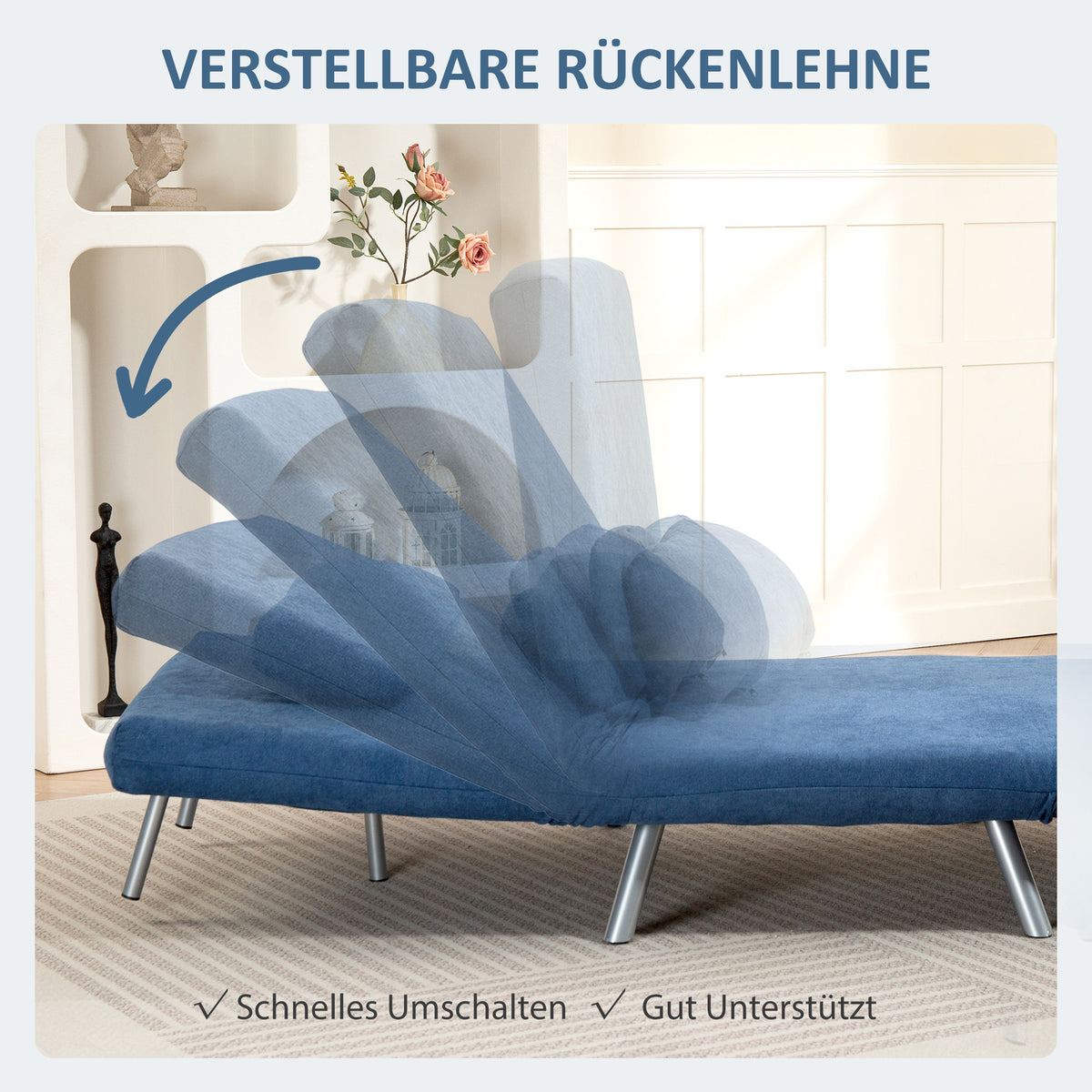 Schlafsessel mit Bettfunktion und verstellbarer Rückenlehne