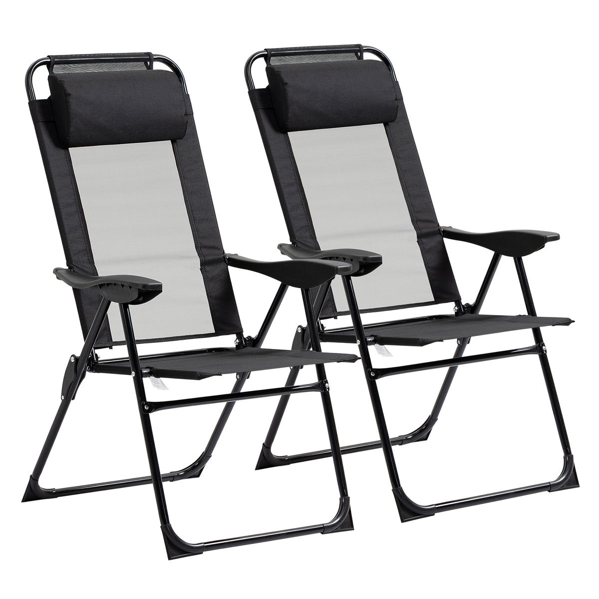 Klappbare Sonnenstühle im 2er-Set mit verstellbarer Rückenlehne