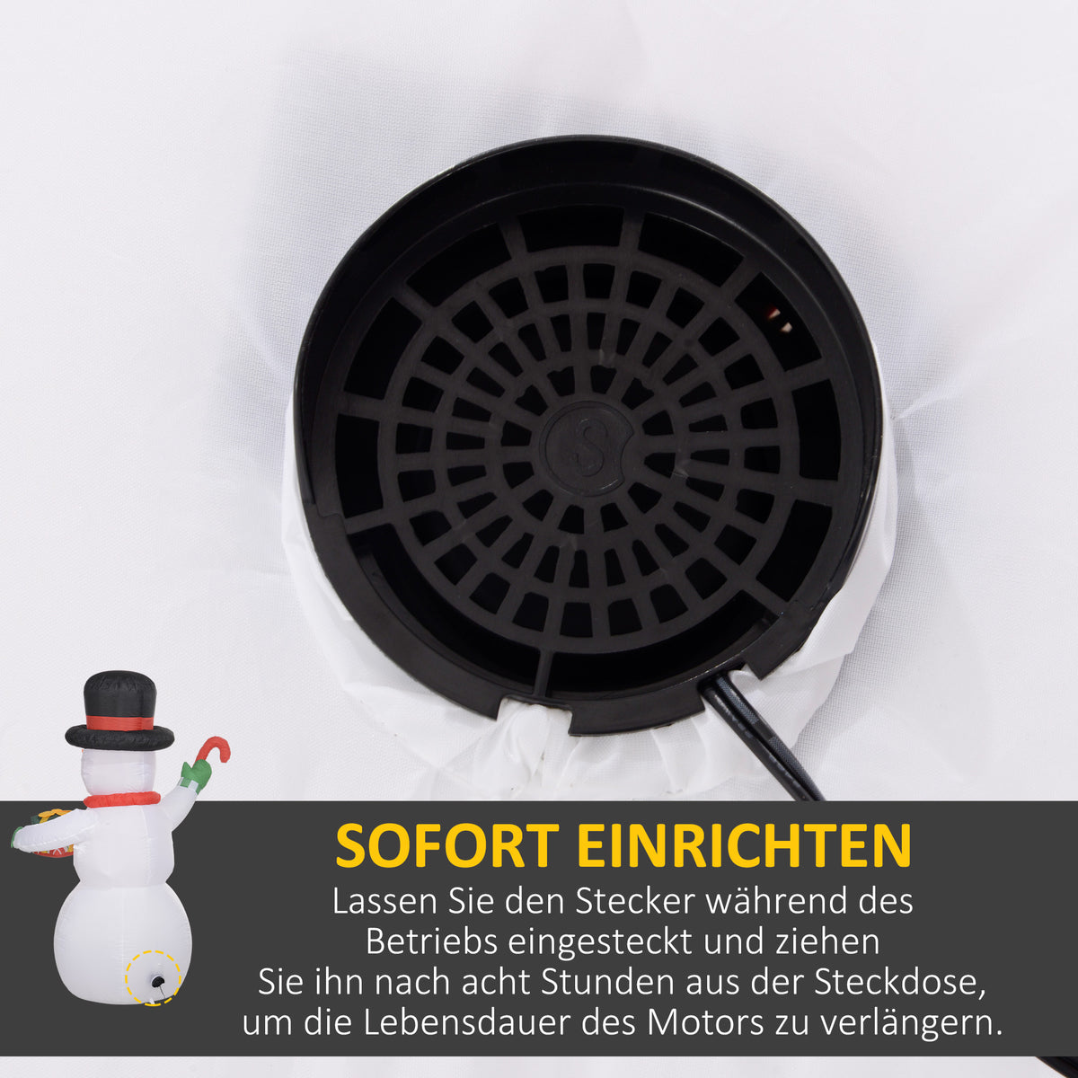 Aufblasbarer LED-Weihnachtsschneemann aus Polyester