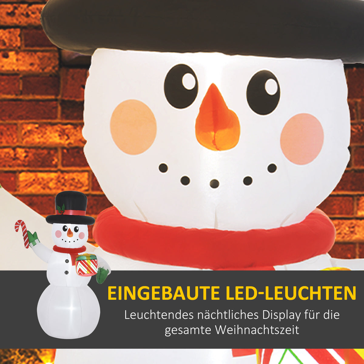 Aufblasbarer LED-Weihnachtsschneemann aus Polyester