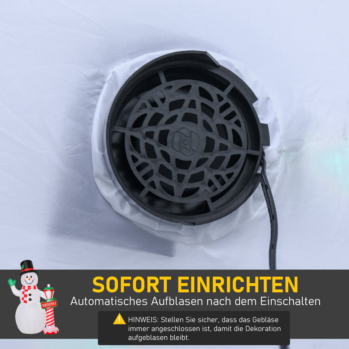 Aufblasbarer LED-Weihnachtsschneemann aus Polyester