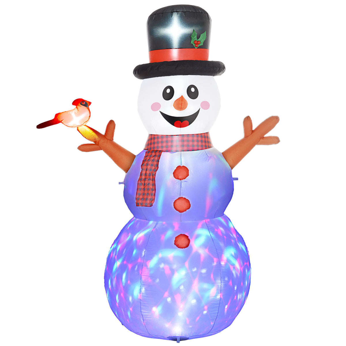 Aufblasbarer LED-Weihnachtsschneemann aus Polyester