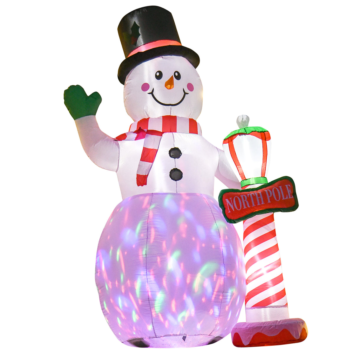 Aufblasbarer LED-Weihnachtsschneemann aus Polyester