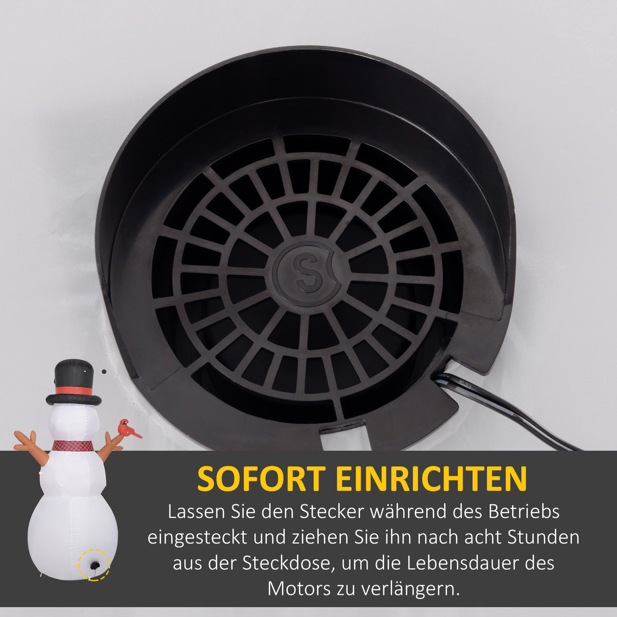Aufblasbarer LED-Weihnachtsschneemann aus Polyester
