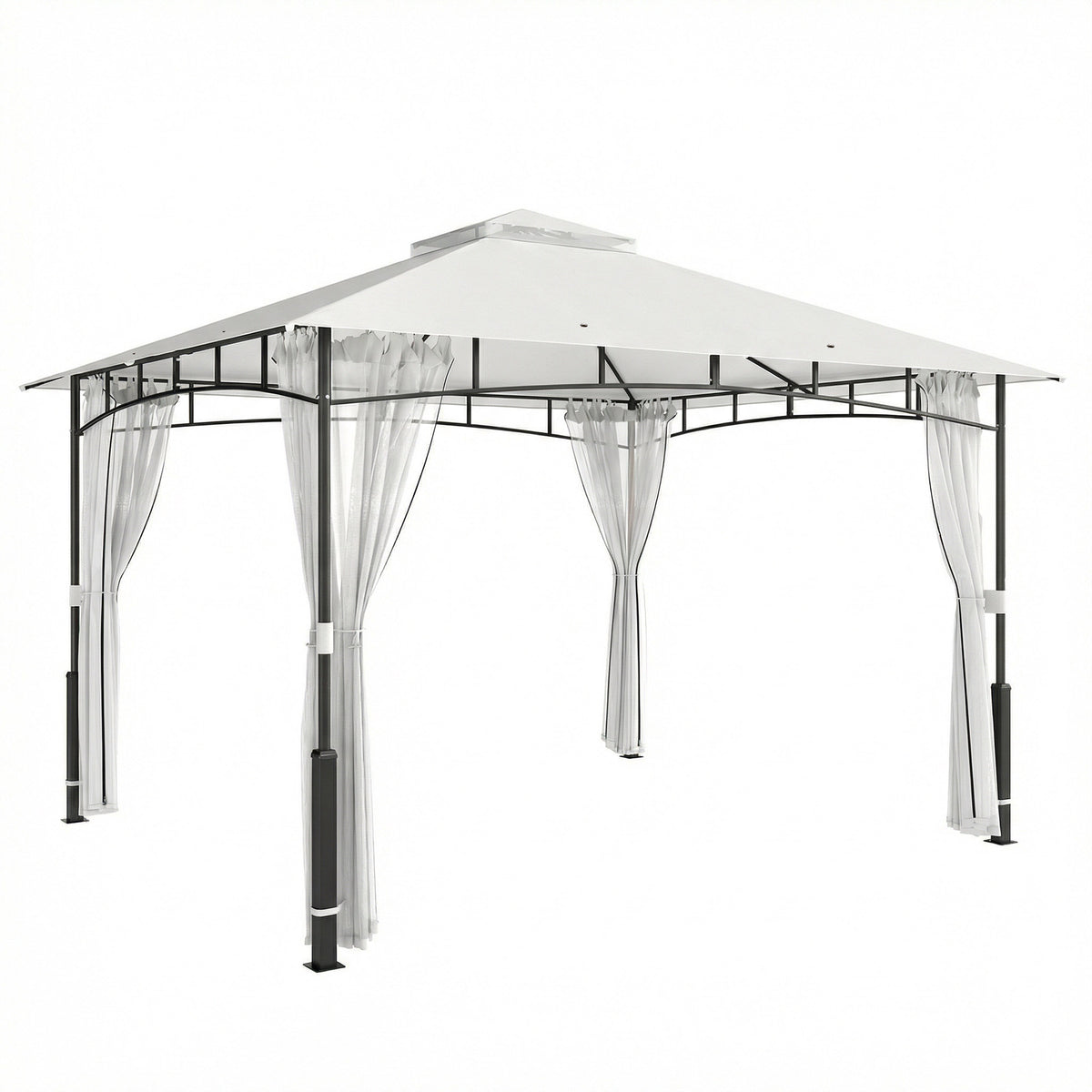 Gartenpavillon mit Doppeldach und Moskitonetz