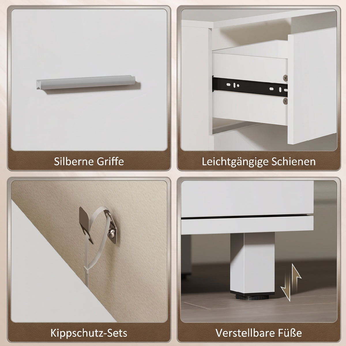 Waschbeckenunterschrank 80 cm mit zwei Schubladen