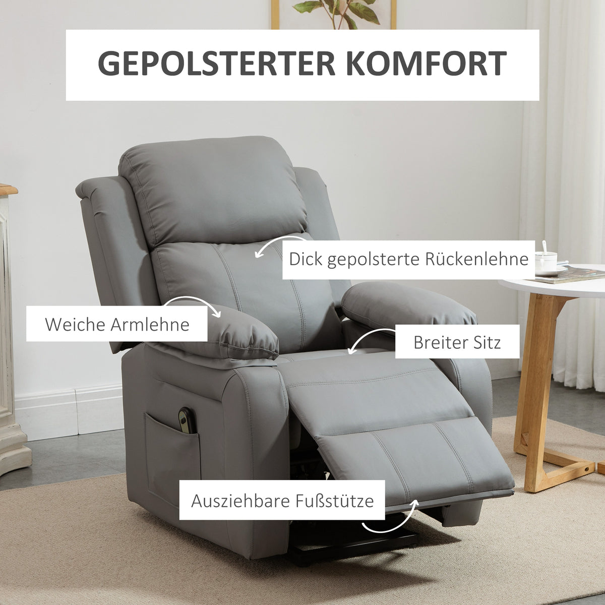 Elektrischer Aufstehsessel mit Fernbedienung