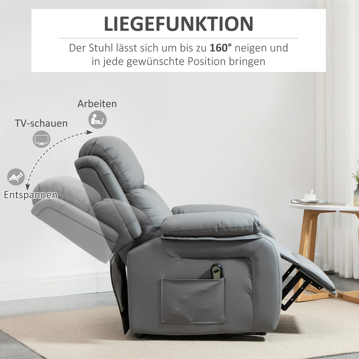 Elektrischer Aufstehsessel mit Fernbedienung