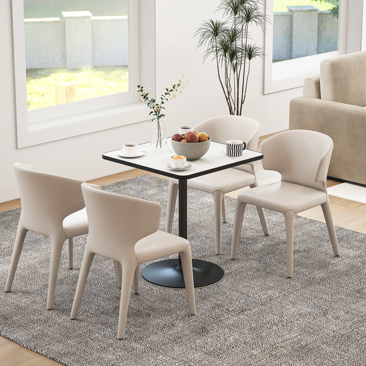 Quadratischer Esstisch 70 cm in Marmoroptik