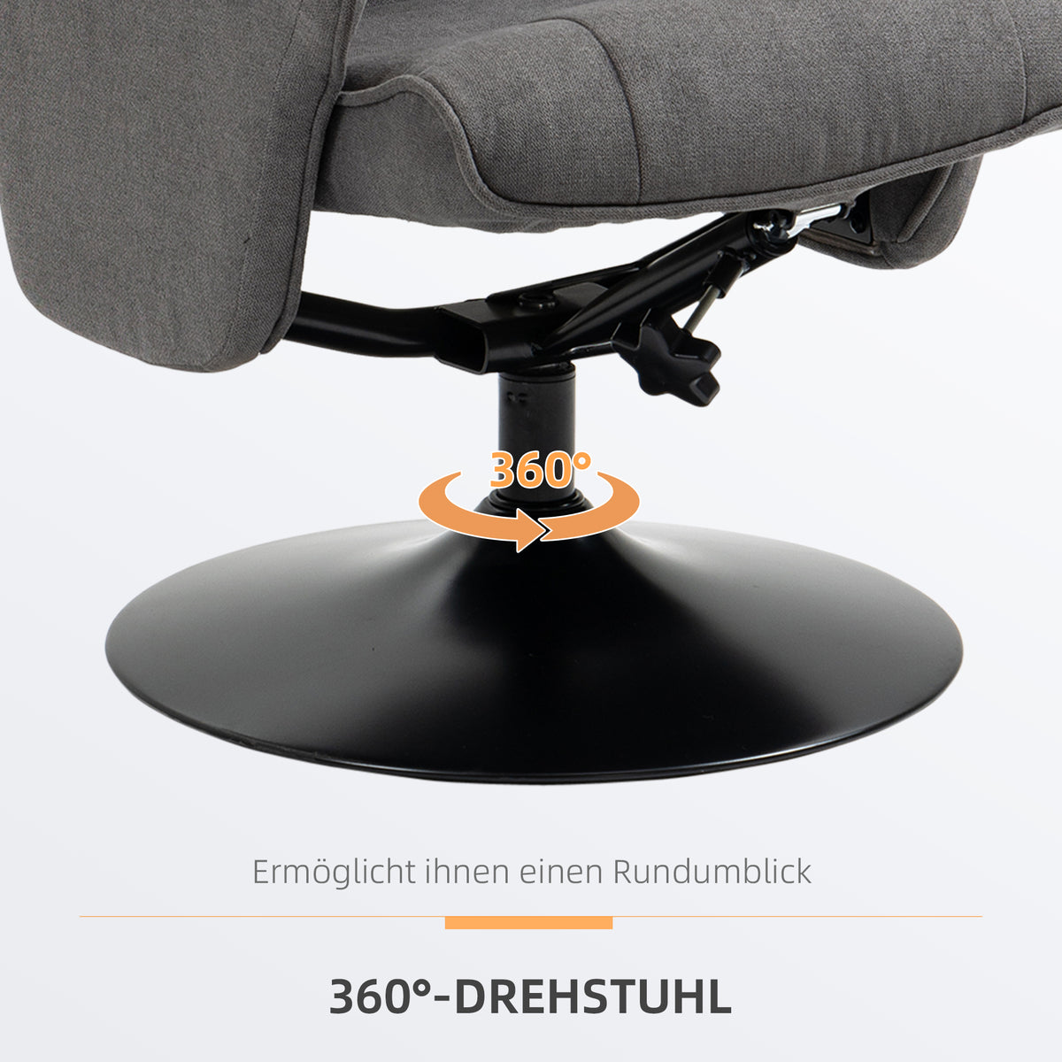 Relaxsessel mit Hocker, drehbar und neigbar