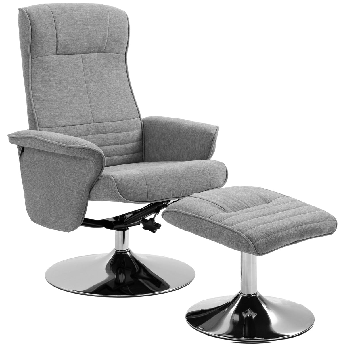 Relaxsessel mit Hocker, drehbar und neigbar
