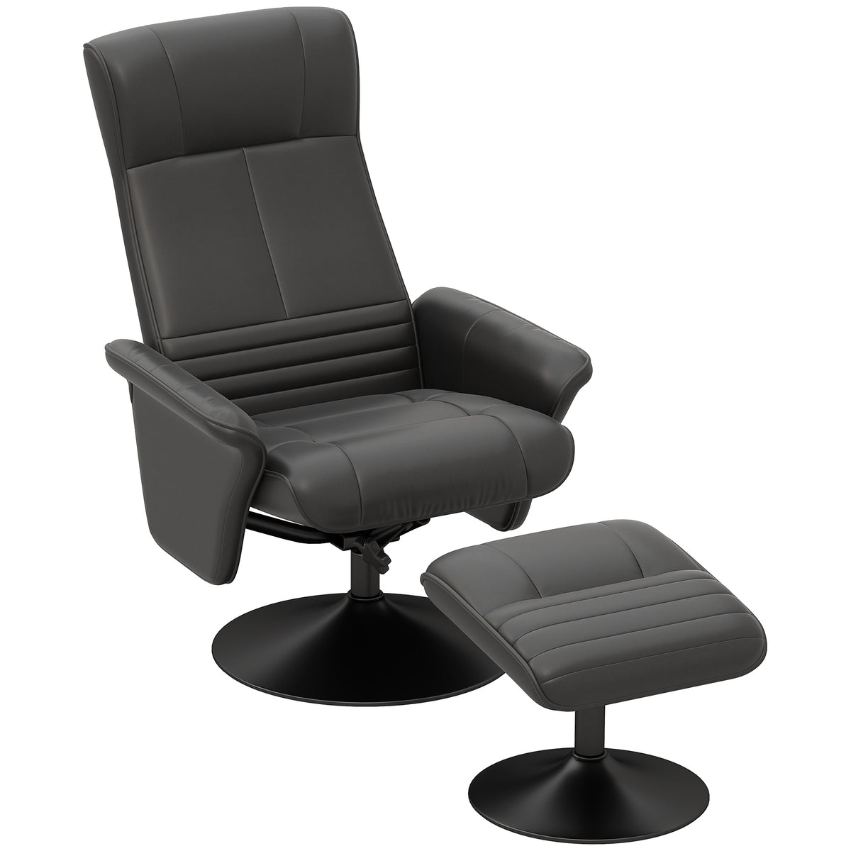 Relaxsessel mit Hocker, drehbar und neigbar
