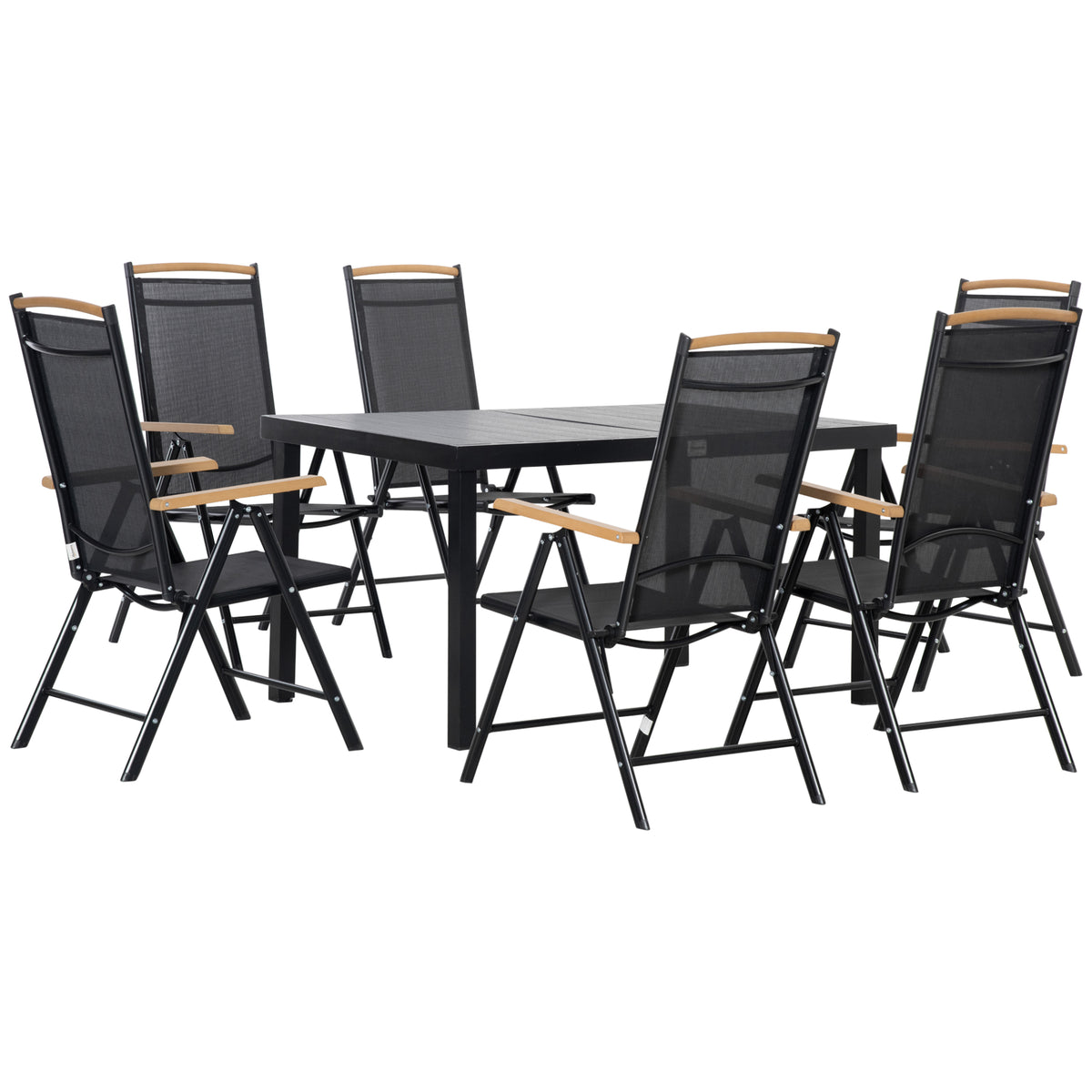 Gartenmöbel-Set mit 6 Klappstühlen