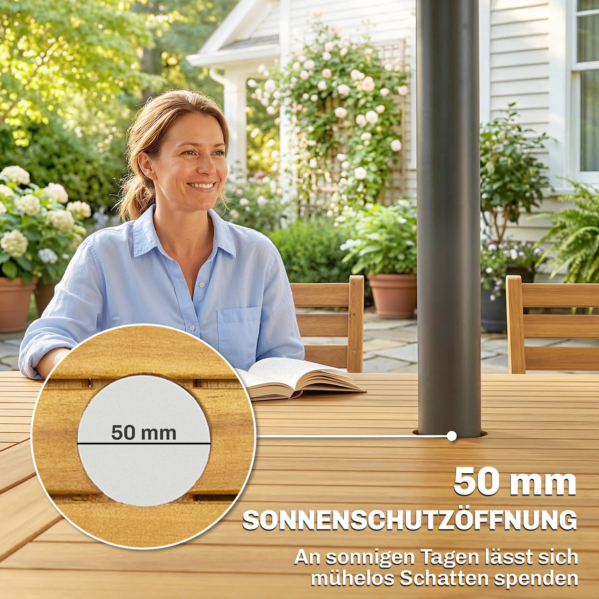 Gartenmöbel-Set mit 6 Klappstühlen