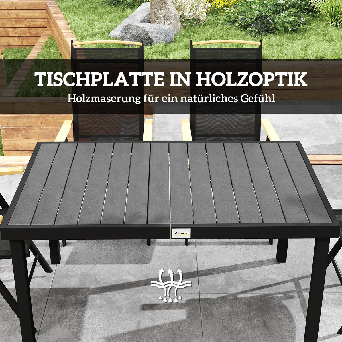 Gartenmöbel-Set mit 6 Klappstühlen