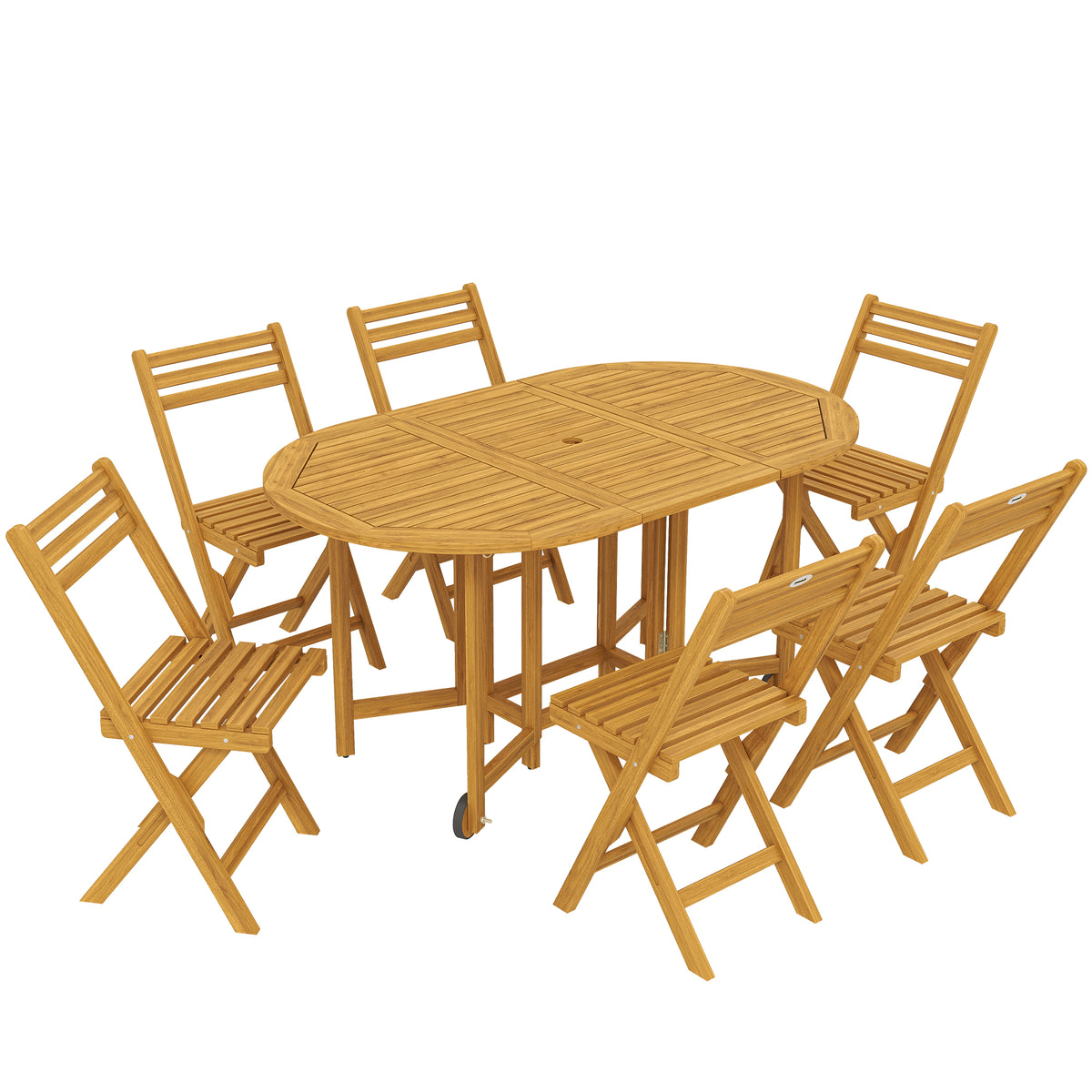 Gartenmöbel-Set mit 6 Klappstühlen