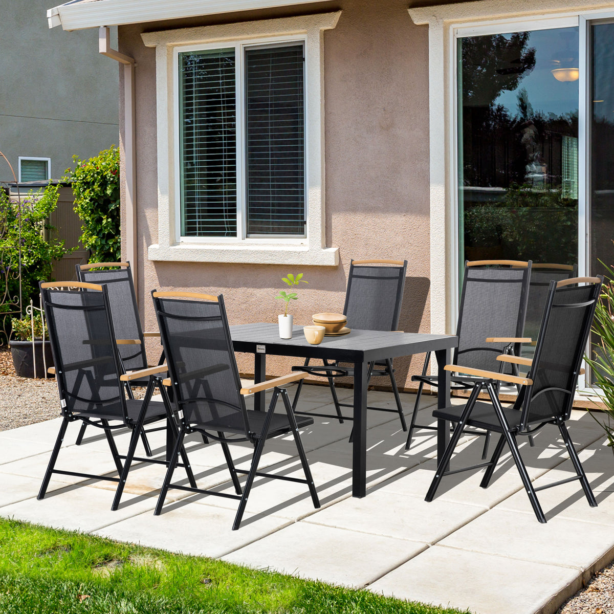 Gartenmöbel-Set mit 6 Klappstühlen