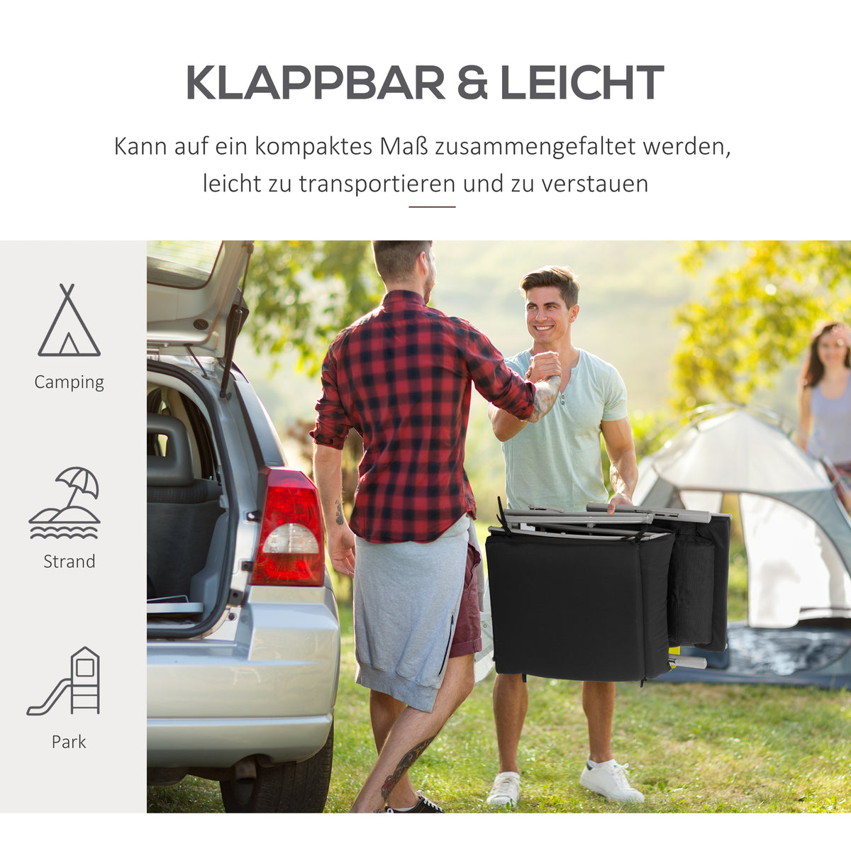 Klappbare Sonnenliege mit 7-fach verstellbarer Rückenlehne