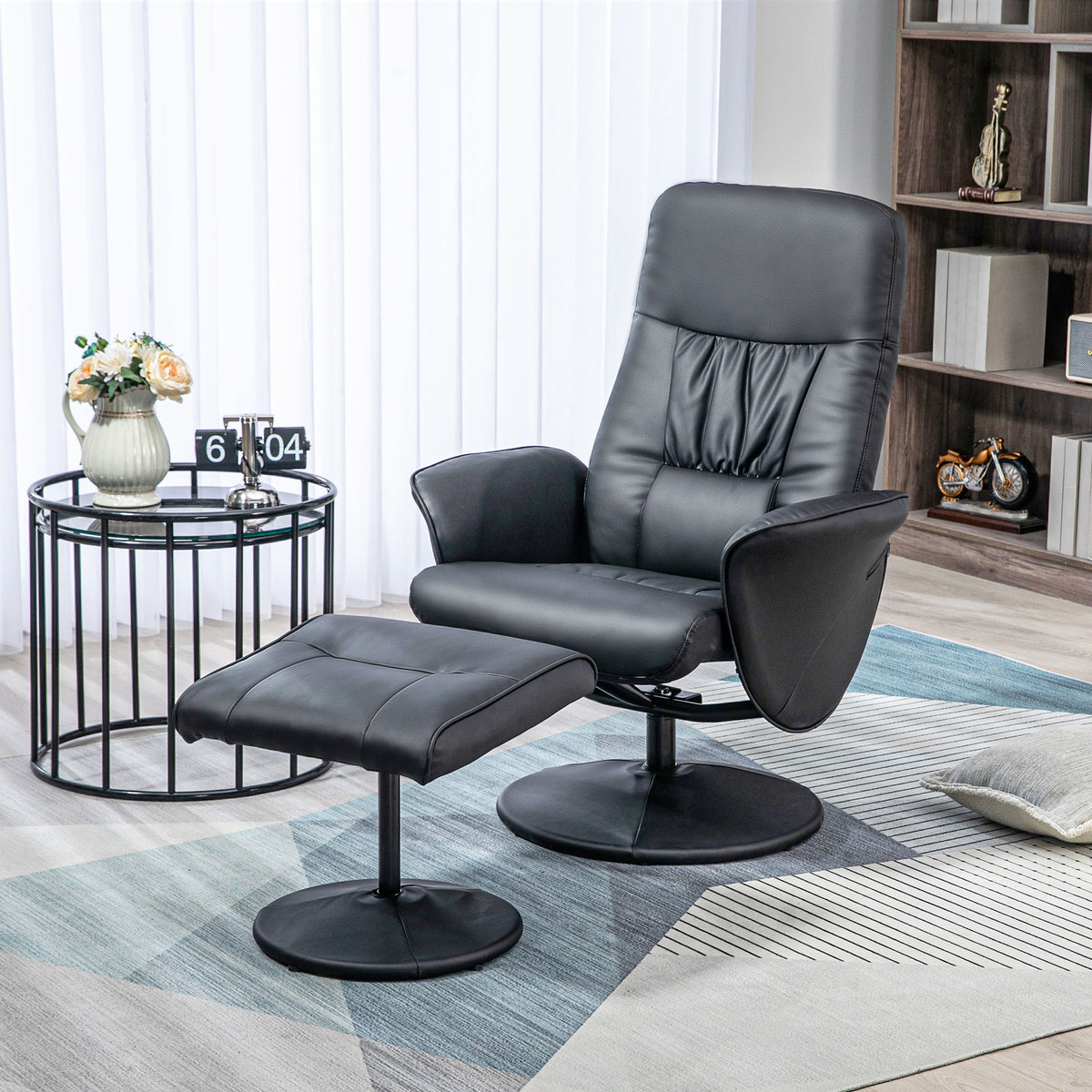 Relaxsessel mit Fußhocker und 360° Drehfunktion