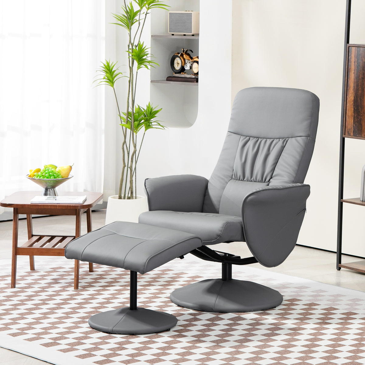 Relaxsessel mit Fußhocker und 360° Drehfunktion