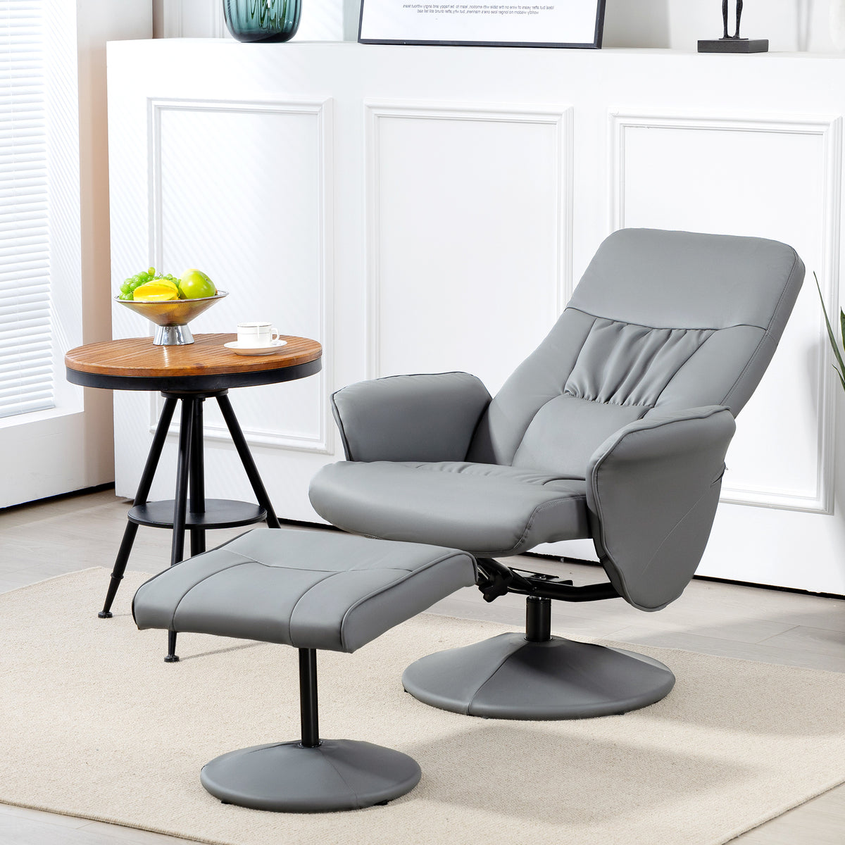 Relaxsessel mit Fußhocker und 360° Drehfunktion
