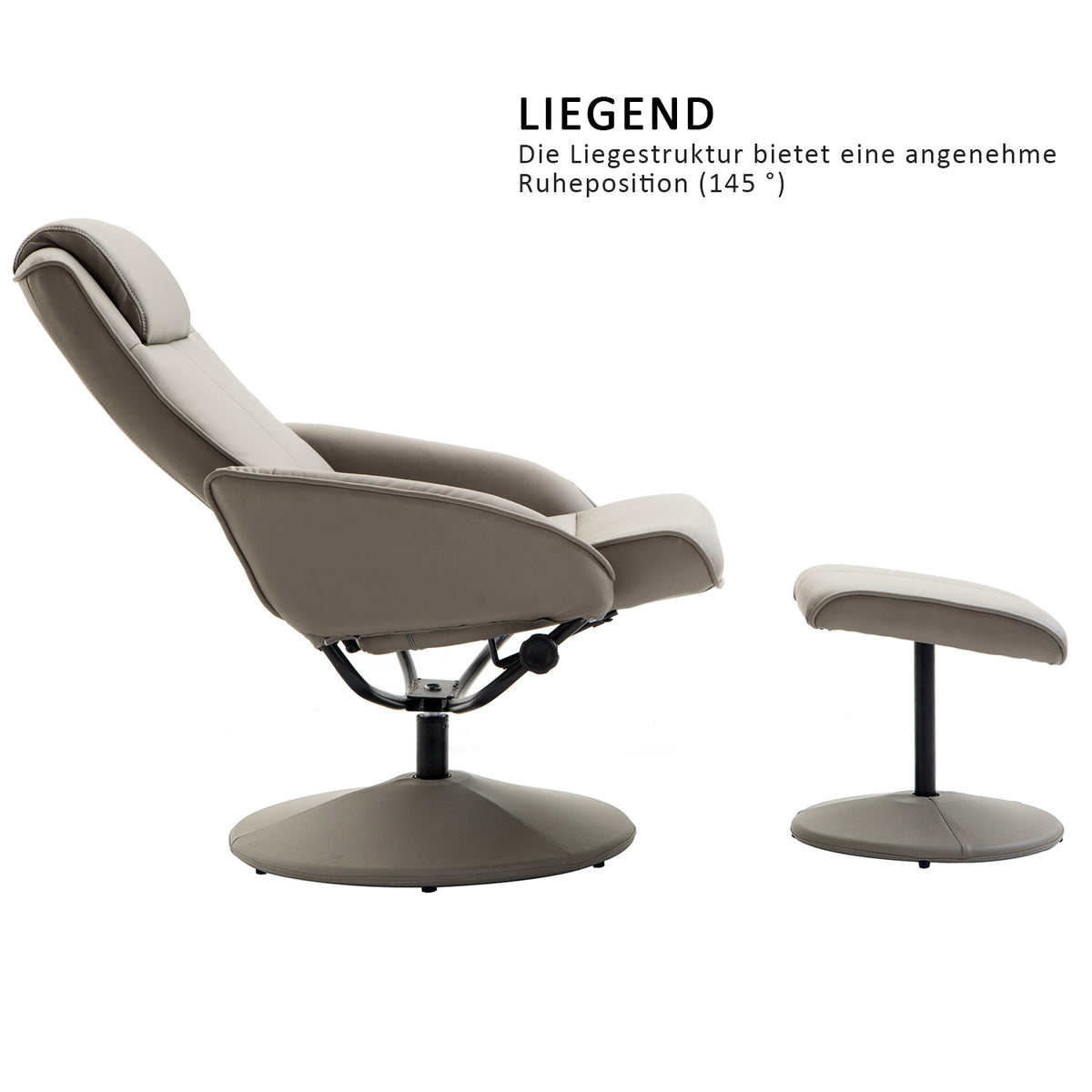 Relaxsessel mit Fußhocker und neigbarer Rückenlehne